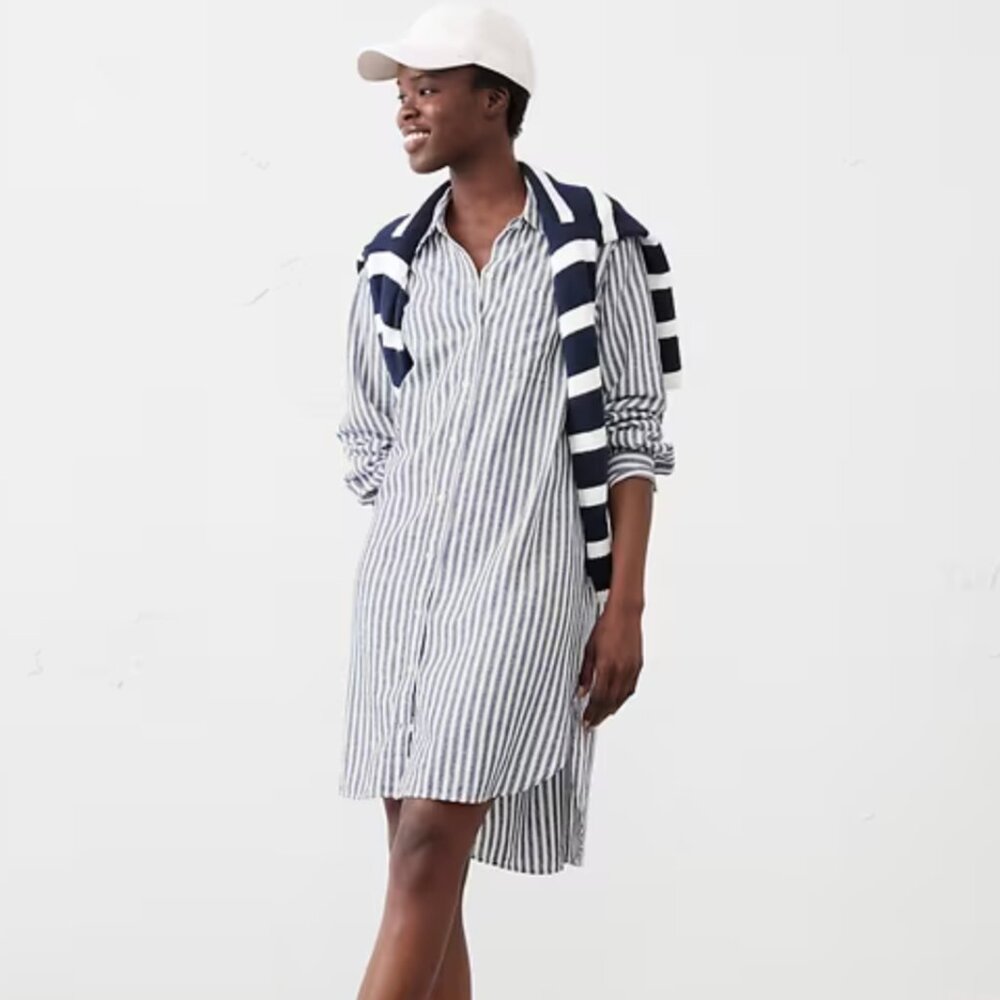 BANANA REPUBLIC Linen-Blend Mini Shirtdress